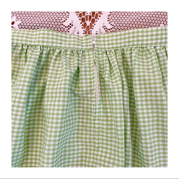 Vintage 60s Gingham Poppies Maxi Skirt - Picture 5 of 6